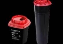 UNIGLOVES Medical waste container, Black