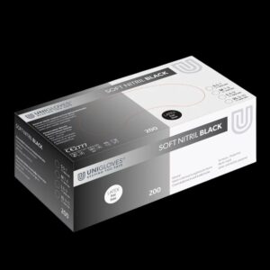 UNIGLOVES Soft Nitrile Gloves BLACK 200 tk
