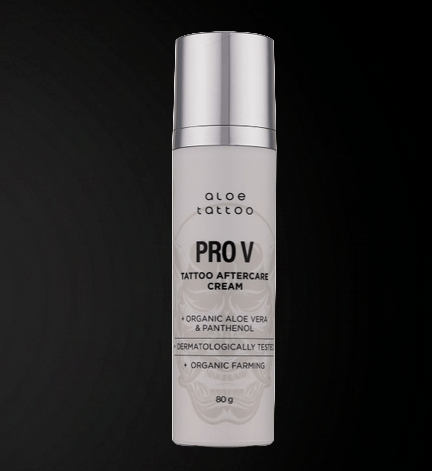 Aloe Tattoo PRO V parandav kreem järelhoolduseks pärast tätoveerimist. Toetab naha uuenemist, niisutust ja kaitset puhta koostisega