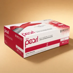 UNIGLOVES Pearl Nitrile RED 100 tk
