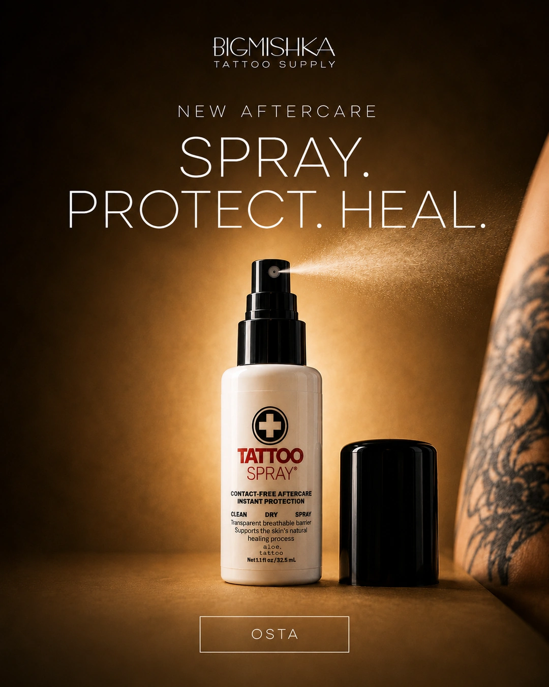 Aloe Tattoo Tattoo Spray 32.5 ml tattoo aftercare spray